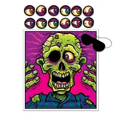 Beistle - Pin The Eyeball On The Zombie Game - 19" x 17&frac12;" - 24 Pack