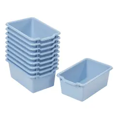 Scoop Front Storage Bins, Multipurpose Organization, 10-Pack Powder Blue