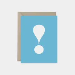 Surprise Exclamation Point Card, Blue