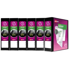 Avery Durable View 3 Ring Binder, 2" Slant Rings, 1 Black Binder (17031) - 6 Pack