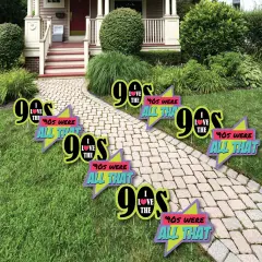 Big Dot of Happiness 90's Throwback - 90s Lawn Decorations - Outdoor 1990s Party Yard Decorations - 10 Piece