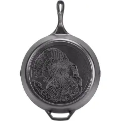 Lodge Pre Seasoned Cast Iron Wildlife Series Turkey Skillet 13.25 inch