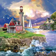 Sunsout Sunset Point Lighthouse 1000 pc Jigsaw Puzzle 31540