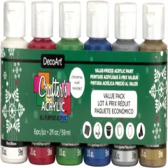DecoArt Crafter's Acrylic Value Pack 6/Pkg-Christmas