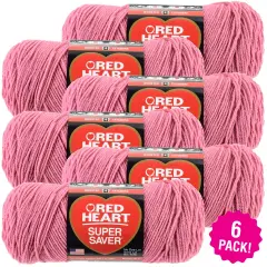 Multipack of 6 - Red Heart Super Saver Yarn-Light Raspberry