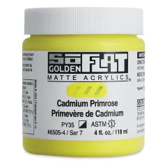 Golden SoFlat Matte Acrylic Paint - Cadmium Primrose, 118 ml, Jar