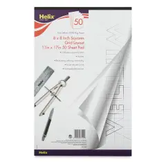 Helix Grid Vellum Paper Pad - 8 x 8, 11" x 17"