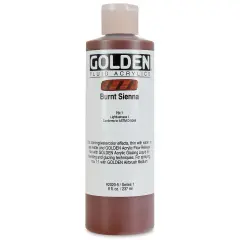 Golden Fluid Acrylics - Burnt Sienna, 8 oz bottle