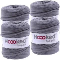 Multipack of 4 - Hoooked Zpagetti Yarn-Anthracite Gray - Dark Gray Shades