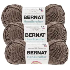 (Pack of 3) Bernat Handicrafter Cotton Yarn - Solids-Warm Brown