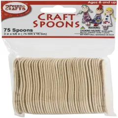 Pepperell Crafts Craft Spoons 75/Pkg-3"X0.625"