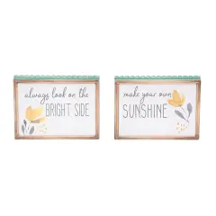 7" x 5.43" Sunshine Bright Side Wall Plaque Easter Decoration A/2