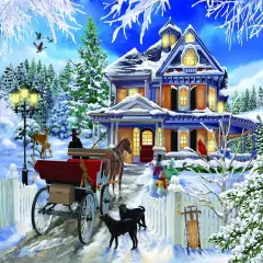 Sunsout Winter Visit 300 pc Christmas Jigsaw Puzzle 31433