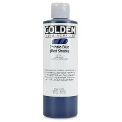 Golden Fluid Acrylics - Phthalo Blue (Red Shade), 8 oz bottle