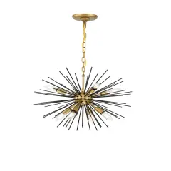 Timber 8 light Brass and Black pendant