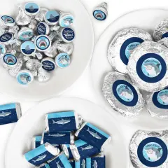 Big Dot of Happiness Shark Zone - Jawsome Party or Birthday Party Candy Favor Sticker Kit - 304 Pieces