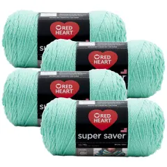 (Pack of 4) Red Heart Super Saver Yarn-Aruba Sea