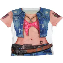 Western Country Cowgirl Sublimated Shirt Women's Costume