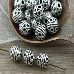 *50* 8mm Antique Silver Round Beads