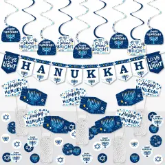 Big Dot of Happiness Hanukkah Menorah - Chanukah Holiday Party Supplies Decoration Kit - Decor Galore Party Pack - 51 Pieces
