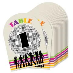 Big Dot of Happiness 70&rsquo;s Disco - 1970s Disco Fever Party Double-Sided 5 x 7 inches Cards - Table Numbers - 1-20