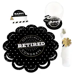 Big Dot of Happiness Happy Retirement - Retirement Party Paper Charger and Table Decorations - Chargerific Kit - Place Setting for 8