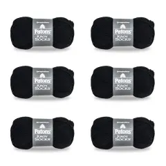 Patons Kroy Socks Coal Yarn - 6 Pack of 1.75oz/50g - Blended Fiber - 1 Super Fine - 166 Yards - Knitting/Crochet