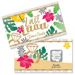 Big Dot of Happiness Last Luau - Tropical Bachelorette Party and Bridal Shower Game Scratch Off Dare Cards - 22 Count