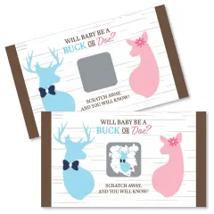 Big Dot of Happiness Boy Buck or Doe - Hunting Gender Reveal Scratch Off Cards - Baby Shower Game - 22 Count