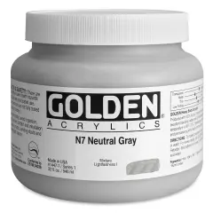 Golden Heavy Body Artist Acrylics - Neutral Gray N7, 32 oz Jar