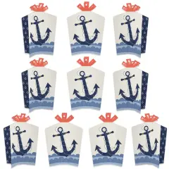 Big Dot of Happiness Ahoy - Nautical - Table Decorations - Baby Shower or Birthday Party Fold and Flare Centerpieces - 10 Count
