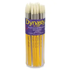 Dynasty White Bristle Brush Set - Round, Set of 36