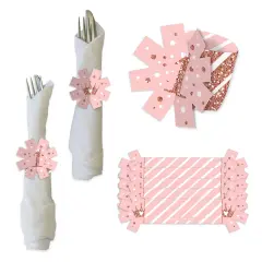 Big Dot of Happiness 1st Birthday Little Miss Onederful - Girl First Birthday Party Paper Napkin Holder - Napkin Rings - Set of 24