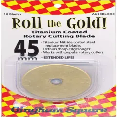 Roll The Gold! Titanium Coated Rotary Cutting Blade Refill-45mm 10/Pkg