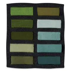 Art Spectrum Extra Soft Square Pastels - Greens, Set of 10