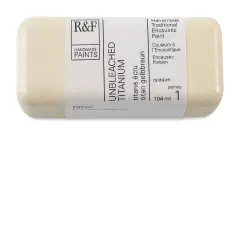 R&F Encaustic Paint Block - Unbleached Titanium, 104 ml block