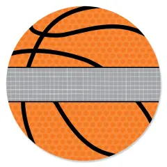 Big Dot of Happiness Nothin' but Net - Basketball - Baby Shower or Birthday Party Circle Sticker Labels - 24 Count
