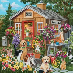 Sunsout Visiting the Potting Shed 1000 pc Jigsaw Puzzle 30452