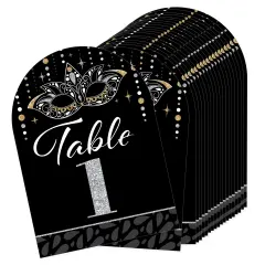 Big Dot of Happiness Masquerade - Mask Party Double-Sided 5 x 7 inches Cards - Table Numbers - 1-20