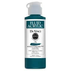 Da Vinci Fluid Acrylics - Phthalo Turquoise, 4 oz bottle