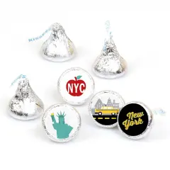Big Dot of Happiness NYC Cityscape - New York City Party Round Candy Sticker Favors - Labels Fits Chocolate Candy (1 sheet of 108)