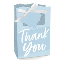 Big Dot of Happiness Dusty Blue Elegantly Simple - Guest Party Favor Boxes - Set of 12