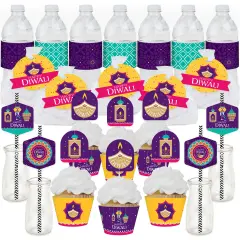 Big Dot of Happiness Happy Diwali - Festival of Lights Party Favors and Cupcake Kit - Fabulous Favor Party Pack - 100 Pieces