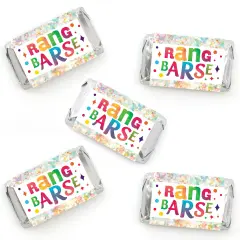 Big Dot of Happiness Holi Hai - Mini Candy Bar Wrapper Stickers - Festival of Colors Party Small Favors - 40 Count
