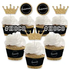 Big Dot of Happiness Hoco Dance - Cupcake Decoration - Homecoming Cupcake Wrappers and Treat Picks Kit - Set of 24
