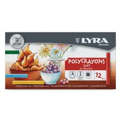 Lyra Polycrayons Soft Pastels - Assorted Colors, Set of 12