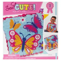 Colorbok Sew Cute! Latch Hook Pillow-Butterflies