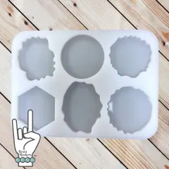 UV Safe 6 Part Plain Shape Variety Badge Reel Phone Grip Silicone Mold