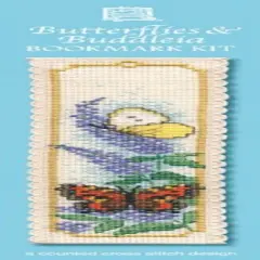 Textile Heritage Butterflies & Buddleia Counted Cross Stitch Bookmark Kit Multicolor