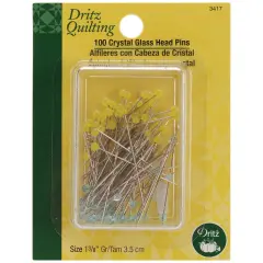 Dritz Quilting Crystal Glass Head Pins 100/Pkg-Size 22